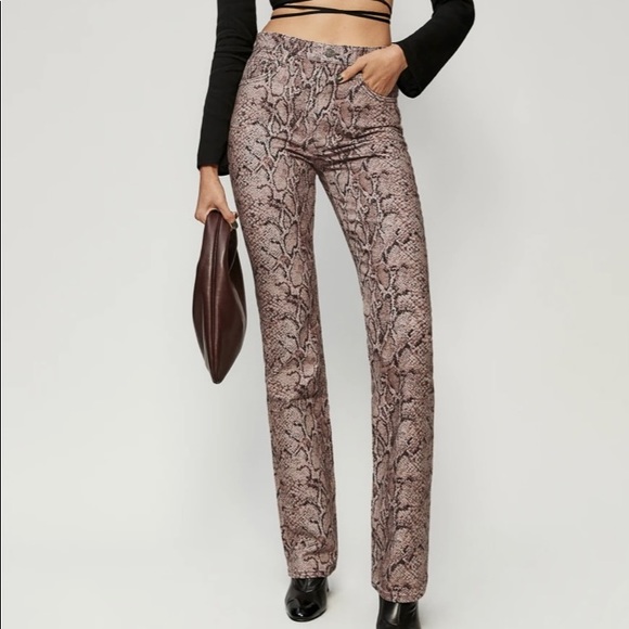 Snake skin, boot cut reformation jeans NWT - Picture 1 of 3